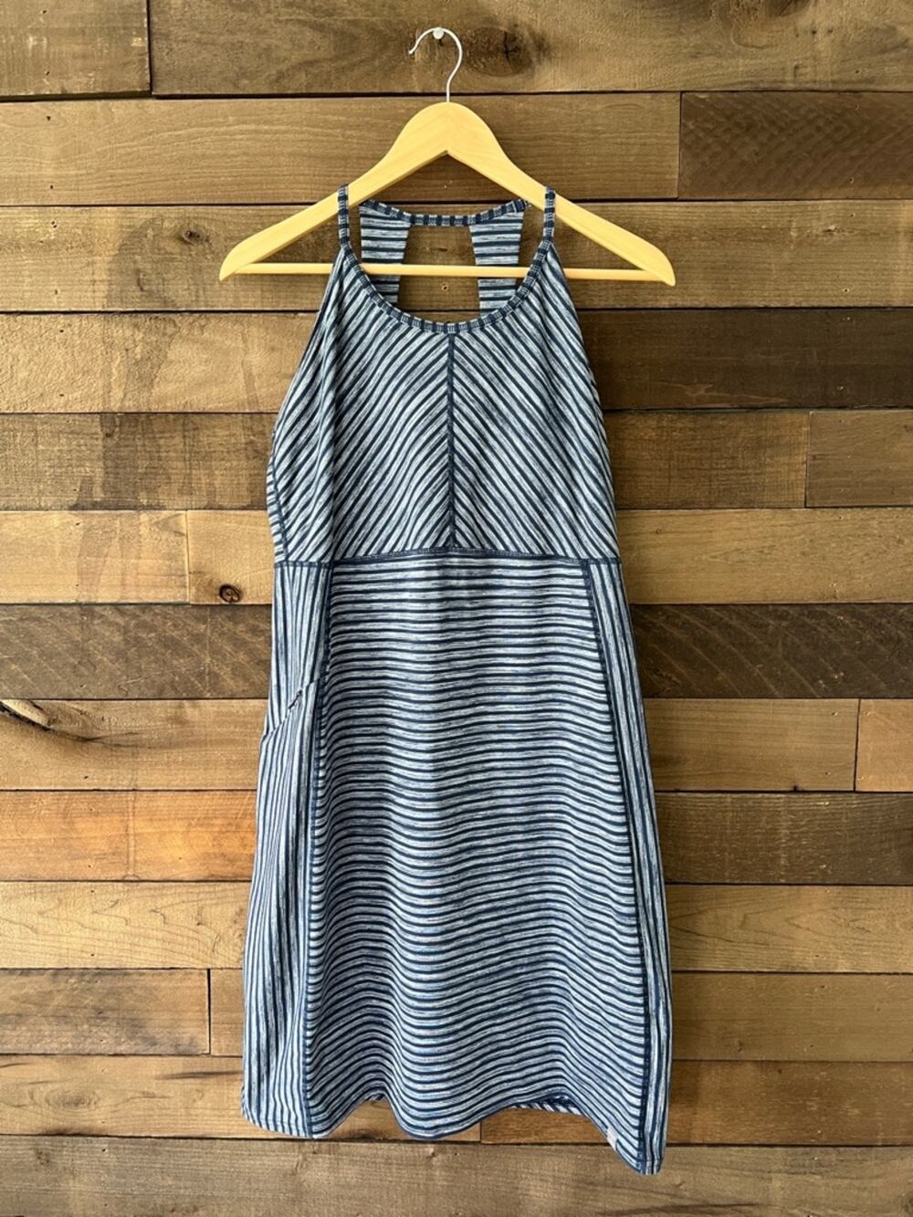 Title Nine Navy and White Striped Halter Mini Dress